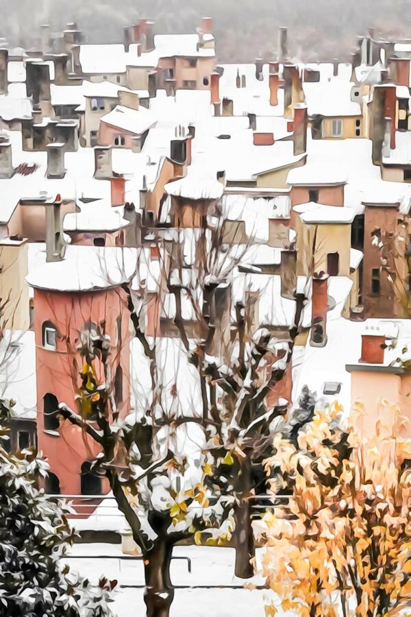 La tour Rose sous la neige