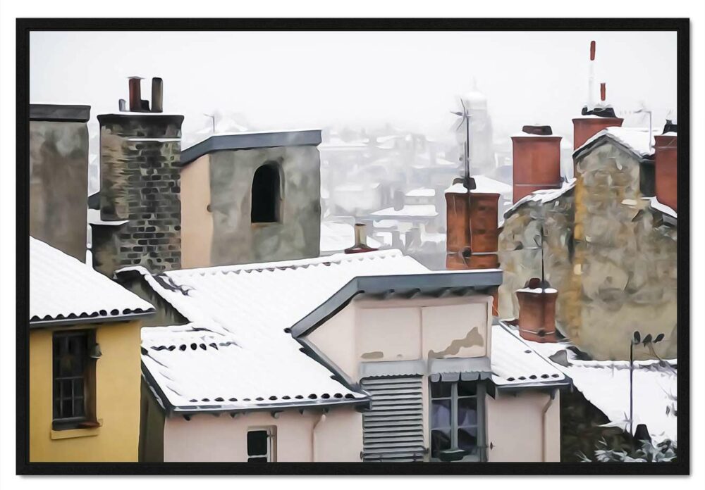 Montée saint barthélémy. Lyon sous la neige. Leporelo. Photos d’art entre photo et peinture