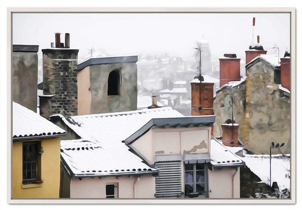 Montée saint barthélémy. Lyon sous la neige. Leporelo. Photo de lyon en édition limitée