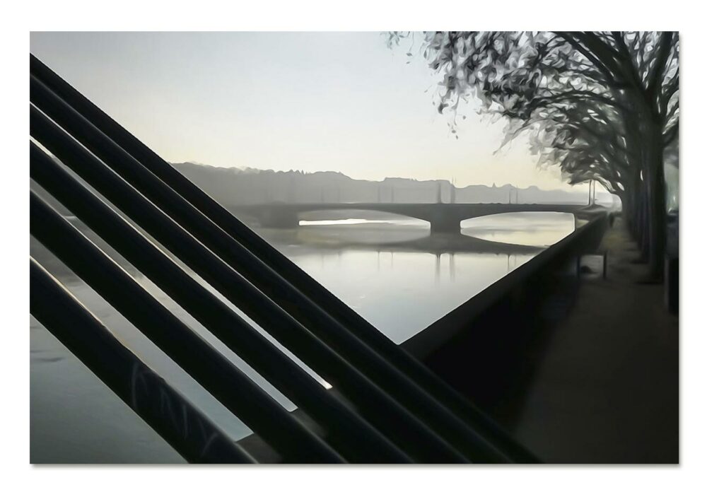 Passerelle du collège et pont lafayette. Leporelo photographies. Tirage d'art