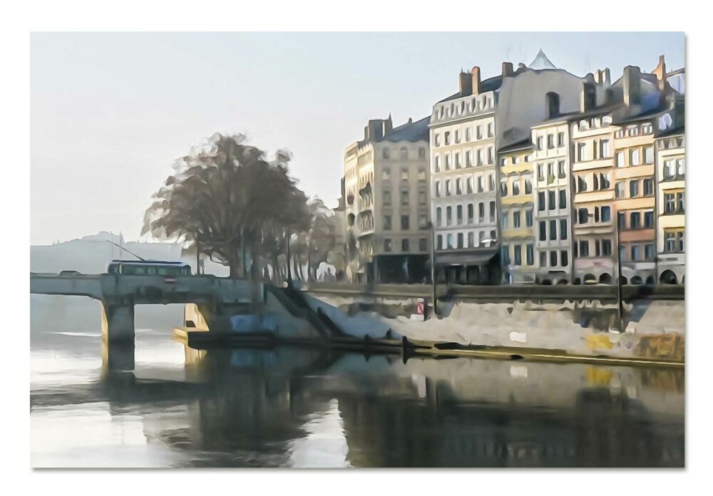 Pont la feuillée et quai de Bondy. Vieux Lyon. Leporelo photographies. Tirage d'art