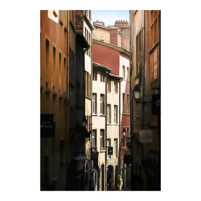 Devant la vitrine, rue du Bœuf