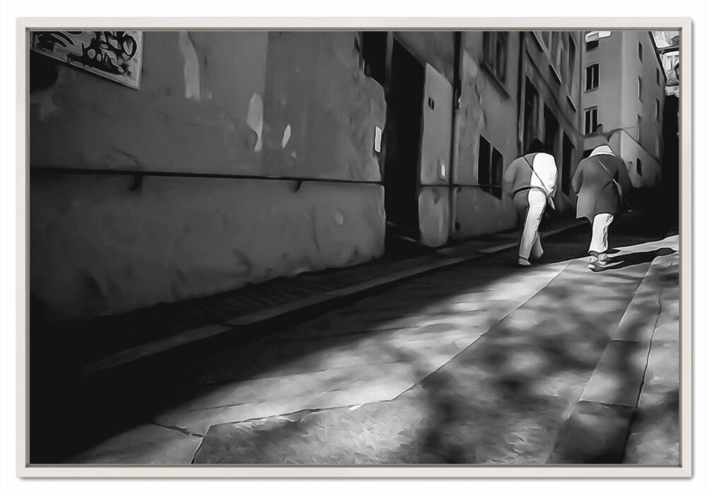 Vieux Lyon. Quartier Renaissance. Leporelo photo noir et blanc de Lyon