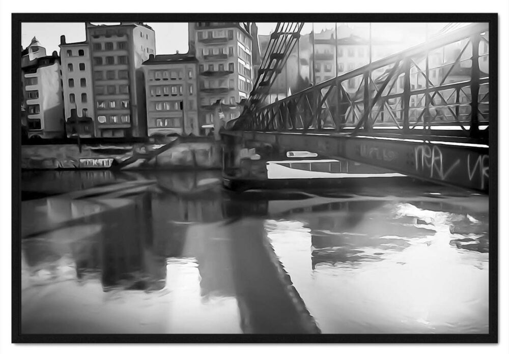 Passerelle quai Saint-Vincent, Vieux Lyon. Leporelo. Photo de lyon en édition limitée