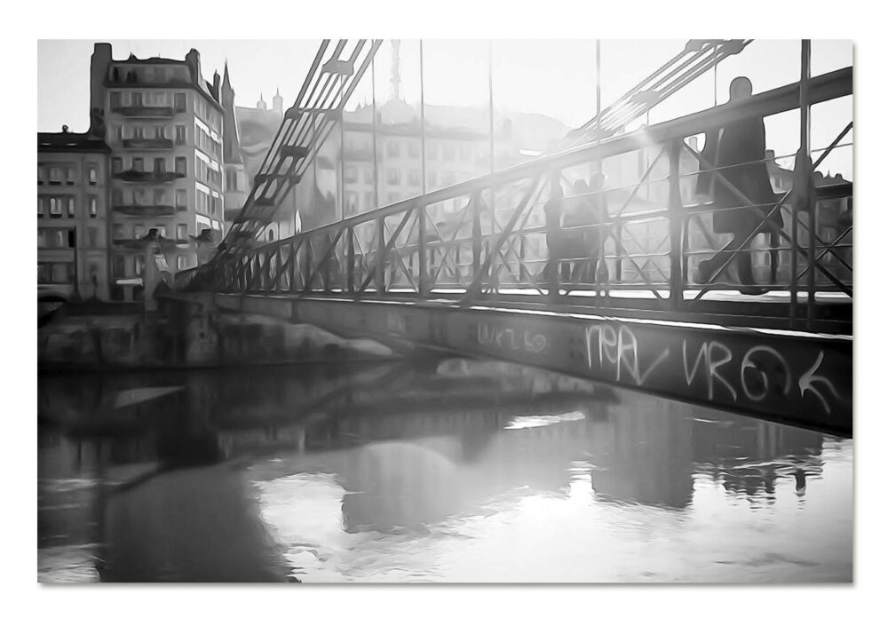 Passerelle quai Saint-Vincent, Vieux Lyon. Leporelo. Photo d’art en série limitée