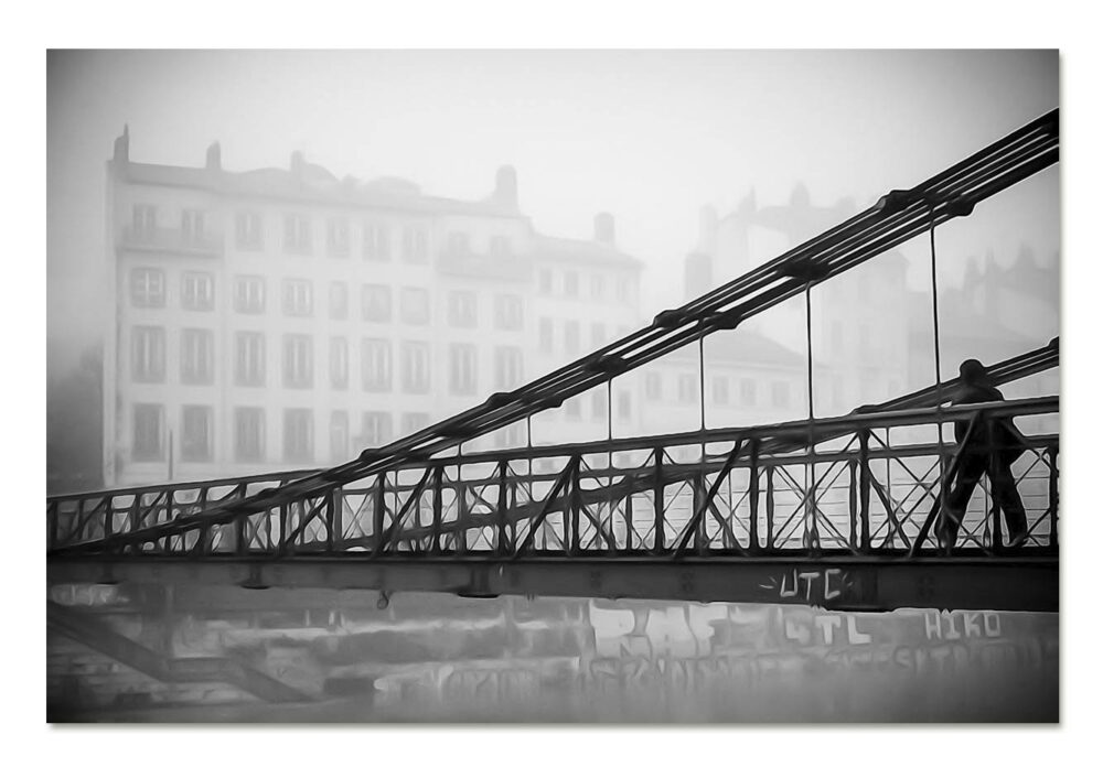 Passerelle quai Saint-Vincent, Vieux Lyon. Leporelo photographies, entre photo et peinture