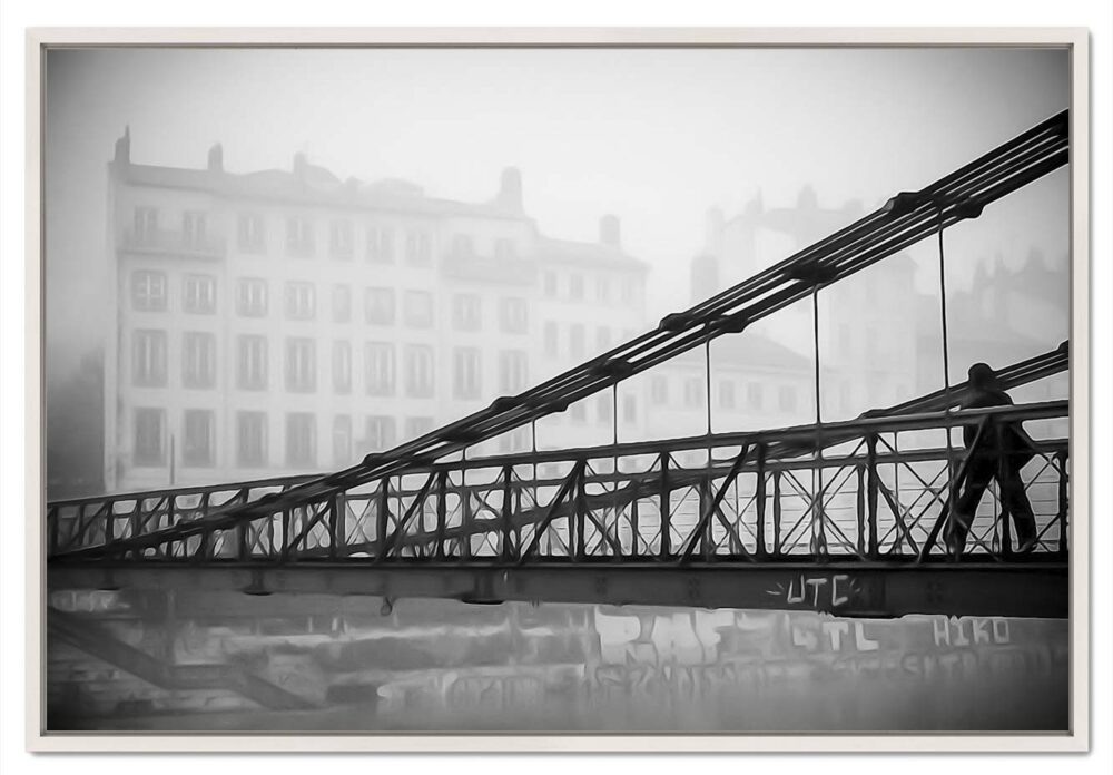 Passerelle quai Saint-Vincent, Vieux Lyon. Leporelo. Photo de lyon en édition limitée