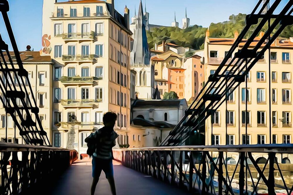 Passerelle saint-vincent. Quai de saône. Leporelo photographies, entre photo et peinture